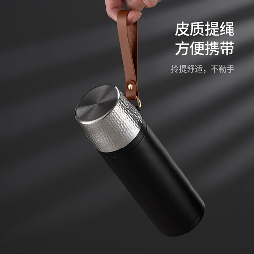 eno大容量保温杯男陶瓷内胆焖茶杯泡茶杯子运动水杯圣诞情人节定制 陨石黑（礼盒装） 500ml 500ml