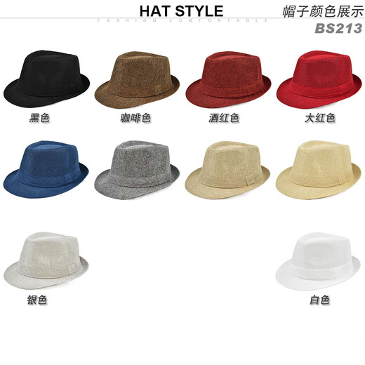 Rogosky Counter Trendy Top Hut Solid Color Jazz Hut Männer Britische Hut Frauen vielseitiger lässiger Sonnenschild vier Jahreszeiten Cowboyhut Gentleman Hut leichte Luxus Original BS213-6 GRAU M (56-58 cm)