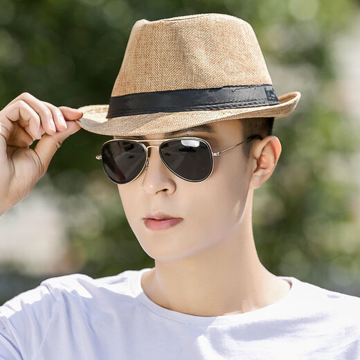 Karond nouveau produit top chapeau hommes et gentleman chapeau d'été rétro de mode britannique jeunesse hommes et femmes lin jazz chapeau décontracté de soleil de soleil.