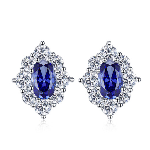Guanpu Pavilion Fat Donglai's same style tanzanite earrings 3 carat tanzanite sapphire ring for women small and exquisite tanzanite blue earrings