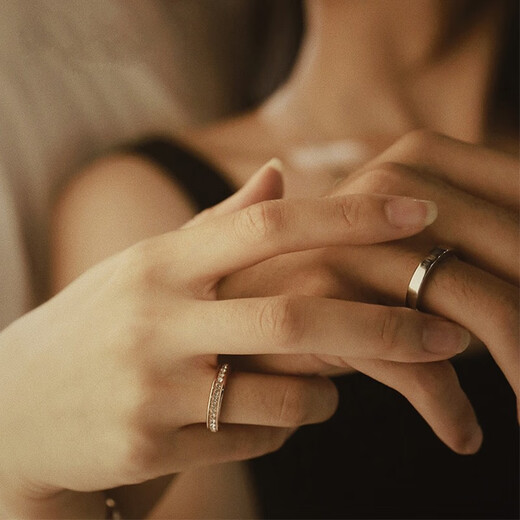 CENTURY& KINDLE small ck series couple rings, a pair of baby's breath rings for women, plain ring rings for men, couple rings birthday gift, a pair of baby's breath + plain rings (please note the color and ring number)