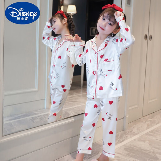 Disney Girls Ice Silk Pajamas Дети летние длинные рукавы