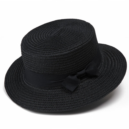 XIANGLANER PARADO CHIRD SABE Mujeres Viajes en verano British Retro Flat Top Hat Fresh Sun Protection Beach Hat tendencia de color caqui Niños (53-55 cm)