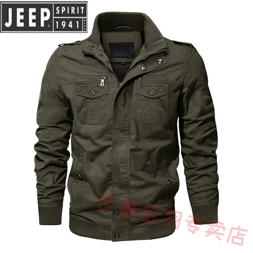 JEEP SPIRIT男士飞行员外套男夹克二战美军军迷战术外套 9903军绿色 薄款 2XL 150-165斤 建议