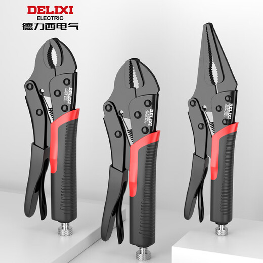 Delixi Power Pliers Multifunctional Universal Pressure Pliers Industrial Grade Clamp Tools Manual Pressure Pliers Power Pliers Industrial Grade Upgraded 10-inch Round Mouth Power Pliers