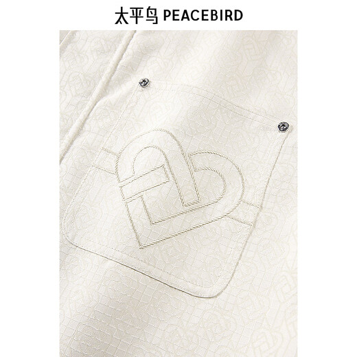 
Peacebird men's clothing [same style in the mall] Bane style jacket spring new dark pattern contrast jacket B2BCF1105 light beige 1 S