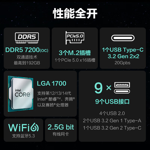 
Colorful Z790/B760 motherboard with i7 13700KF 13700K 13790F CPU motherboard U set iGame B760M ULTRA ZWIFI back plug i7 13700K 16 cores 24 threads 13 generation