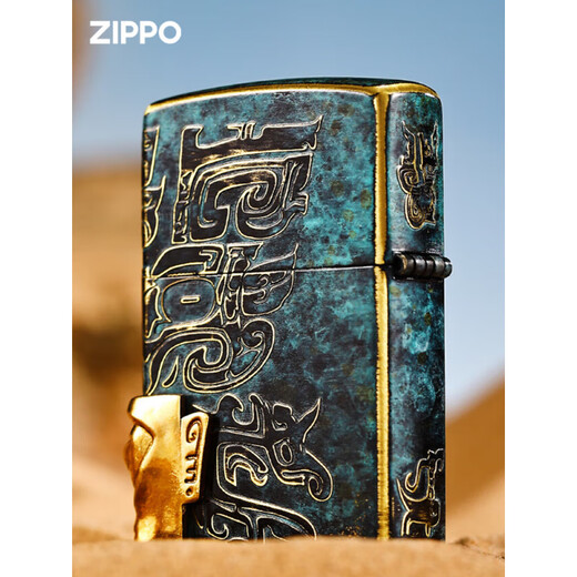 Zippo Leichter Retro Sanxingdui Goldmaske Zhibao Kerosin Windproof Birthday Gedenkgeschenk für Männer Goldmaske Stand-Alone Dy9902Tz