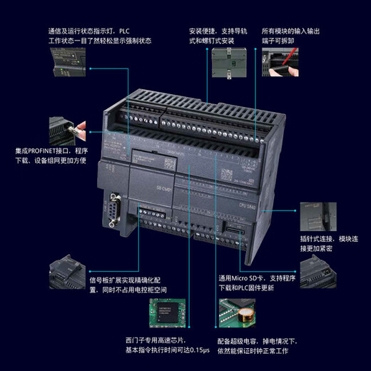 西门子 SIEMENSPLC6ES7288-1SR20ST20SR30 ST30 SR40 ST40 SR20继电器输出6ES728 ST20晶体管输出6ES7288-1ST20-0