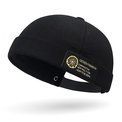 Guapi hat men's hip-hop trendy brimless landlord hat women's four seasons yuppie street retro casual all-match hat in stock black adjustable