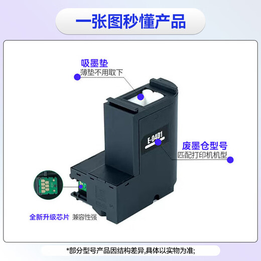 赛格适用爱普生T04D1维护箱EPSON L6178废墨垫L6198  L6190 14158废墨仓 T04D1海绵1个装