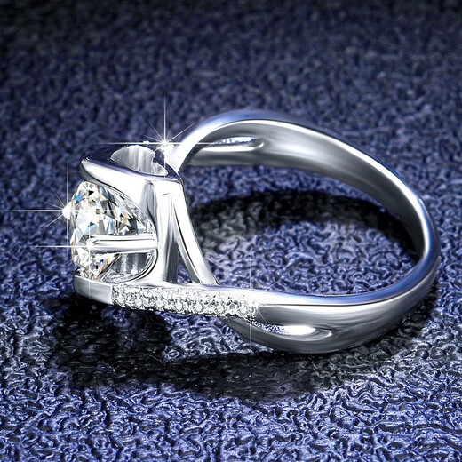 AVHE platinum PT950 diamond ring female angel's kiss micro-paved artificially cultivated diamond ring Mo Sanqiu wedding gift Chinese Valentine's Day 80 points D color cultivated diamond + micro-paved angel's kiss