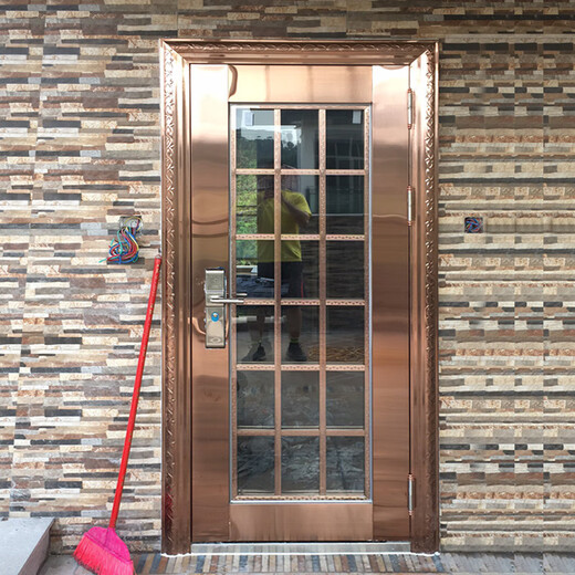 Qilicai stainless steel door 304 stainless steel anti-theft door double door country door balcony glass door home single door style 1