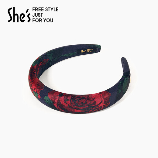 She s Akiko retro rose jacquard headband design hairpin fashionable outing hair accessories birthday gift for girlfriend red A0 widened style