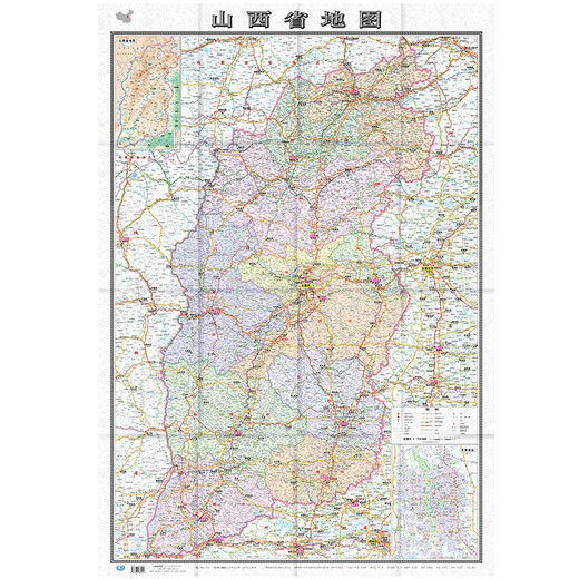 2024新版 山西省地图盒装折叠版 1068*749m 城区图市区图 城市交通路线旅游 出行 政区区划 乡镇信息 大尺寸大比例尺行政区划地图
