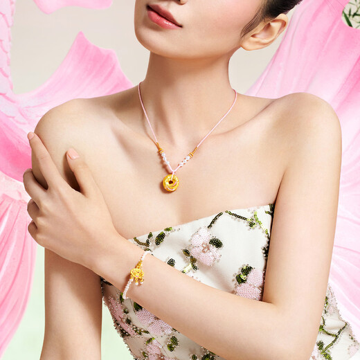 SoinLove「蜜粉金十里红妆」锦鲤平安扣黄金足金项链 VR1477  生日礼物 锦鲤平安扣项链 VR1477 总链长约70cm