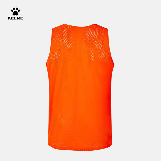 Chaleco de entrenamiento de fútbol de Kelme Grande de malla transpirable contra el uniforme de chaleco de equipo se puede personalizar a naranja fluorescente Black XL