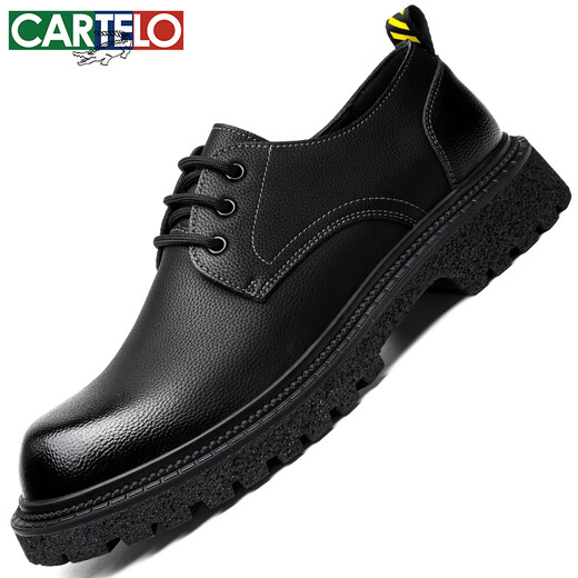 Cartelo Cartelo Cartelo Cartelo Britische Lederschuhe mit großem Kopf der Herrengeschäftsgeschäft für Herren Lederschuhe dicker alleinerhöhenhöheschuhe 9789 Schwarz 39