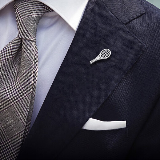 
Krafting Silver Tennis Racket Hollow Brooch High-end Collar Pin Class Class Class Class Class Men's Metal Bamboo Brooch Buckle XZ-F826 Silver Tennis Racket