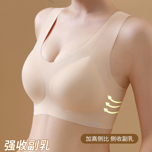 Cottondna underwear female 2 pieces of chest, chest -free underwear, no steel ring, gathered and pair of breasts, soft support bra