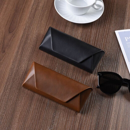 Erwei Japanische Style Brille Box Ins Mädchen tragbare Anti-Druck-Sonnenbrille Retro Eye Storage Box Myopia Brille Box Schwarz