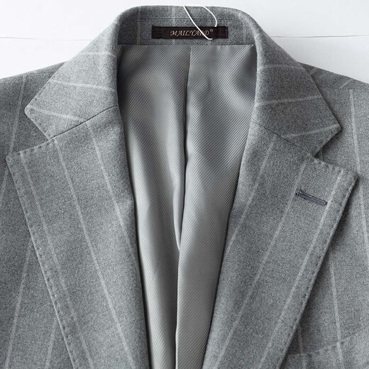 Mailyard/Melya Anzug ein Stück Geschäft Casual Men Herbst und Winter Haar Doppelschlitz Fashion Single 724 Hellgrau Streifen 46