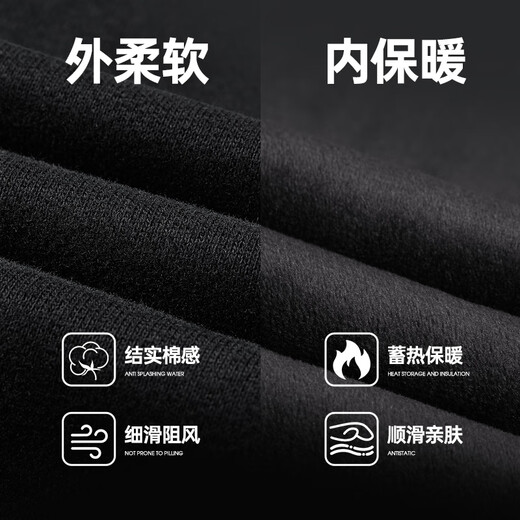 骆驼（CAMEL）男装休闲卫裤冬季棉感加绒保暖宽松弹力束脚长裤子M14CA5E739