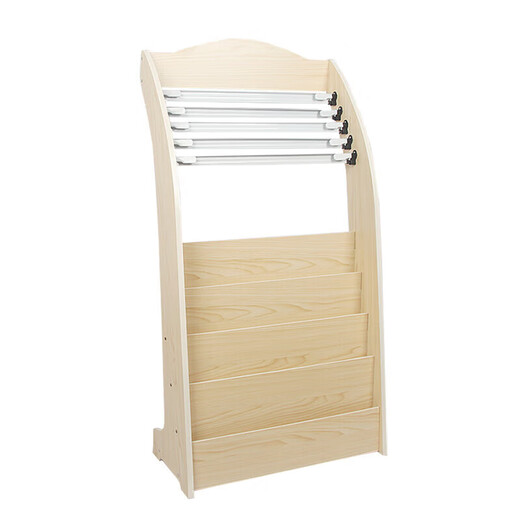 Newspaper stand Newspaper stand Store shelf Books and newspaper stand Flooring information stand Wooden newspaper stand Magazine stand Storage rack Newspaper clip 683# Maple color Height 127 Width 61