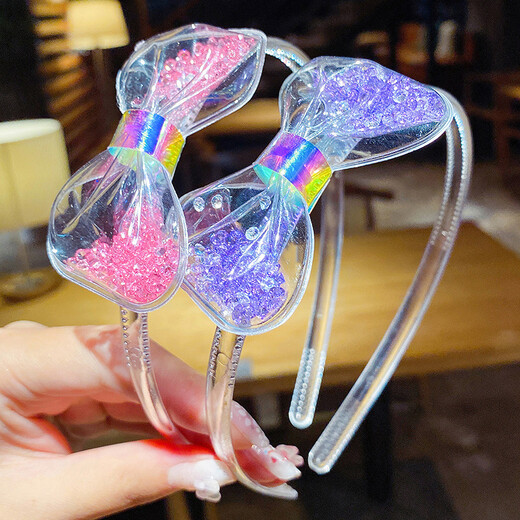 Lingchuan girl's small diamond bow hairpin children's hairband Korea does not hurt the head princess baby toothed anti-slip headband female 4# color