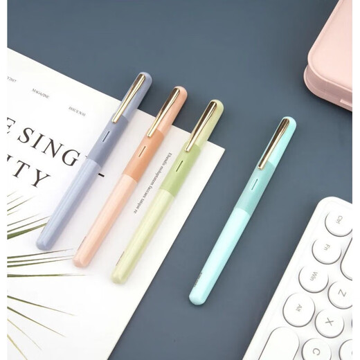 NBX genuine DS-761 triangle positive ink capsule pen can replace ink-absorbing students' frosted, non-splashing ink fine tip pen Green 0.5mm official standard bag tip