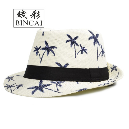 Sun protection hat men white beach straw hat men sun visor men top hat Panama straw hat men summer hat beige adult head circumference 58cm