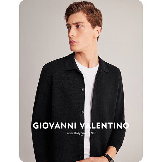 Giovanni Valentino Wolle Freizeitpullover Strickjacke für Herren Frühlingsjacke Antibakteriell langärmelige Pullover Herren-Strickjacke