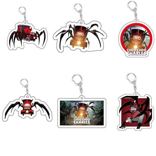 Charles Train Keychain acrílico Choo Charles Children's School Bag Pends Spider Train A+B+C Altura aproximadamente 5 cm