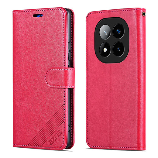 AZNS 红米Note14Pro手机壳翻盖皮套钱包式Redmi note14pro+5G前后全包保护防摔软壳侧翻复古商务男女新 黑色 型号【红米note14Pro】