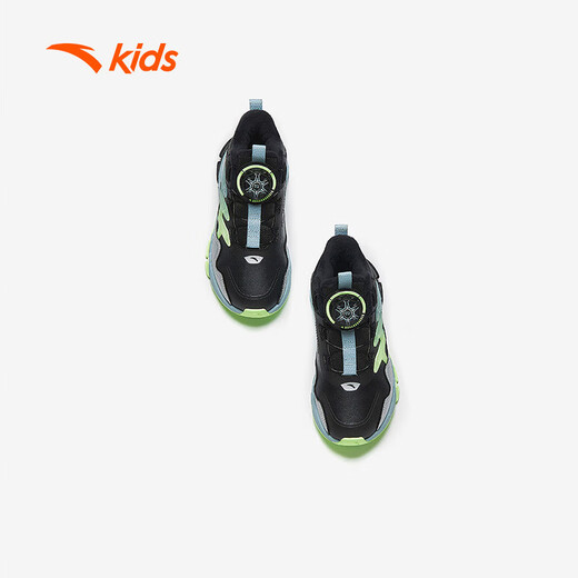 ANTA children's cotton shoes for men and women 2024 winter velvet warm cotton boots 312449974 men's leather black/silver 9974N-3 29