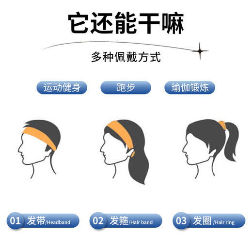 Li Ning sports hairband for men antiperspirant thin headband yoga fitness running hairband for women sweat conduction fitness basketball sweat absorbing belt black [elastic comfortable light and quick drying]