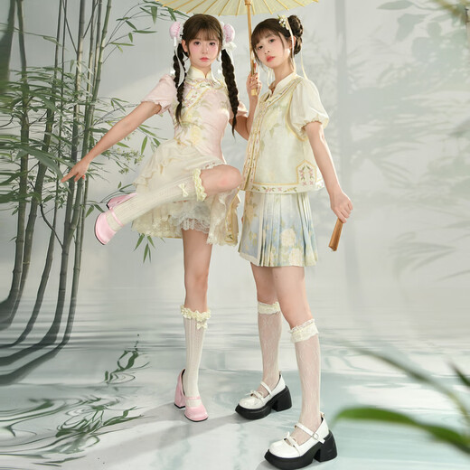 Mori Girl Tribe New Chinese Style Bestie Outfit Fashion Suit Three Piece Oriental Simple Luxury Style Vest (Single Piece) Single Piece M