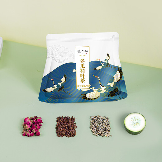 Zhang Taihe 12 sabores de té fragante, té de hoja de loto de melón de invierno, regaliz de cáscara de naranja, espino, té de núcleo de cebada, rosa de núcleo de cáñamo, hojas de morera, dinero verde, hojas de sauce, té de calamar de maíz, té de hoja de lote de loto de invierno 120g (4GX30)/bolso)