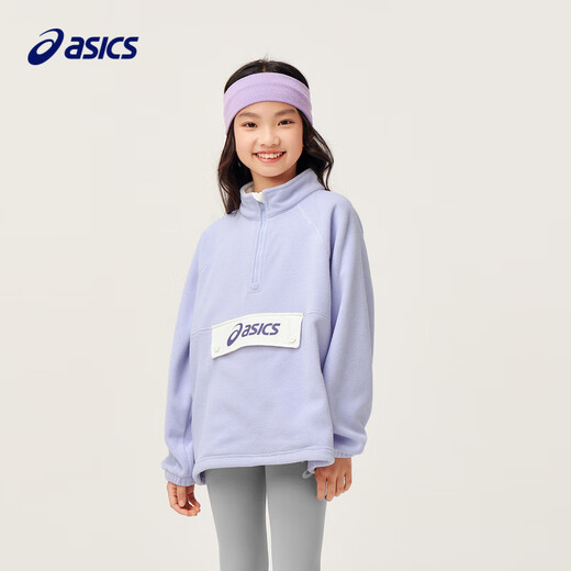 ASICS children's clothing, unisex long-sleeved sweatshirt T-shirt for large children 2024 fashion polar fleece sweatshirt T-shirt 333241213066