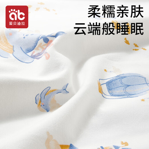 Aibedila crib fitted sheet pure cotton type A kindergarten bedding mattress cover baby spliced sheet waterproof urine barrier pure cotton antibacterial mattress cover-Sky City 120*60cm