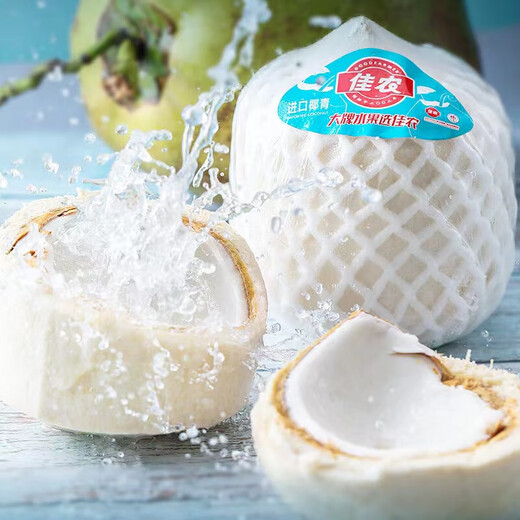 Goodfarmer Goodfarmer Thai imported coconut green single fruit 900g + free coconut opener straw fresh fruit Goodfarmer 6 pack single fruit 900g-1200g