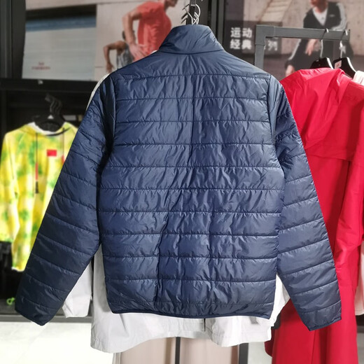 阿迪达斯 （adidas）三叶草棉服男士秋冬季防风立领加厚保暖休闲棉衣夹克外套 HL9215蓝色 M