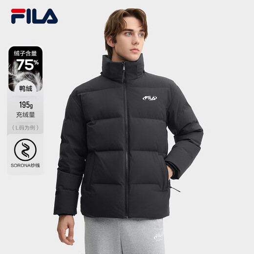 斐乐斐乐官方情侣款羽绒服2024冬新款时尚休闲舒适连帽保暖外套 正黑色-BK 180/100A/XL