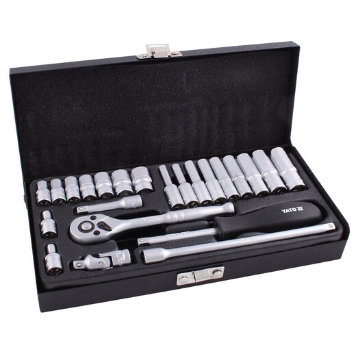 YATO工具1/4''套筒扳手组套铁盒套装YT-14411 1442 14421 YT-1442(23件套)