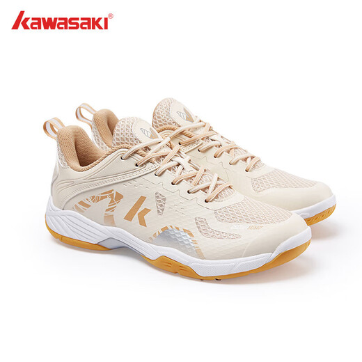 
KAWASAKI Kawasaki Badminton Shoes New Products Men's and Women's Badminton Shoes Anti-Slip Anti-Torsion Sports Running Tennis Shoes Ice Cream Color Ice Cream-Vanilla Yellow 40
