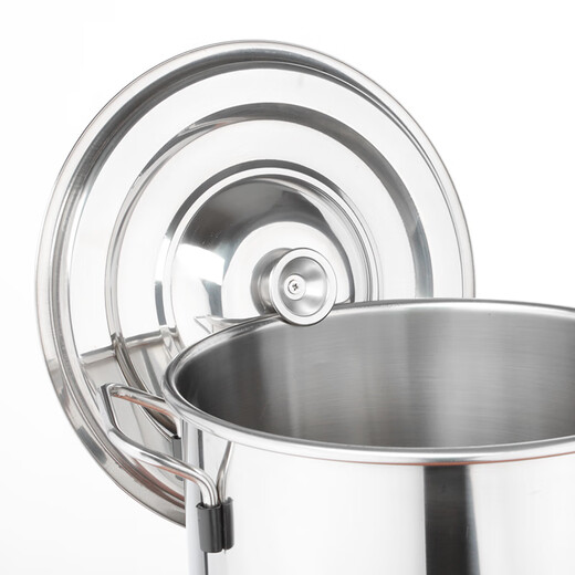 JOBO commercial soup bucket thickened stainless steel bucket with lid 30cm storage bucket oil water rice noodle bucket slant bucket