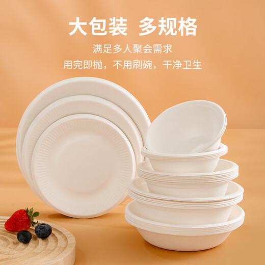 Youao disposable plates 6 inches (30 pieces) biodegradable paper plate cake plate barbecue picnic plate tableware