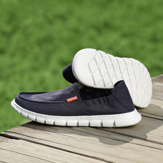Monide brand canvas shoes men's summer old Beijing cloth shoes fashionable and breathable men's casual shoes soft sole lightweight men's shoes light gray 39
