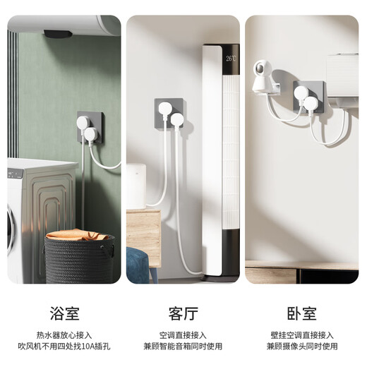 International Electrician switch socket panel inclined 6-hole six-hole socket three-three 86 type misaligned double three-hole 3-hole two-position three-pole power supply white 16A three-hole [Special for air conditioning water heater]