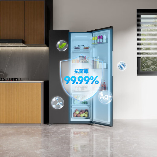 Xiaomi (MI) Mijia Refrigerator 530L double-opening two-door household refrigerator with large capacity, dual frequency conversion level 1, air-cooled, frost-free, silver ion antibacterial and odorless BCD-530WKMP Mijia Refrigerator 530L antibacterial and odorless